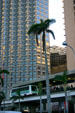 Miami Metromover car & station against Wachovia Building. Miami, FL.