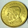 Thomas Alva Edison portrait medal for Electrical Exposition & Motor Show of New York by C.G. Braxmar. Fort Myers, FL.