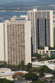 Apartment buildings at Nu'uanu & Kukui seen from Punchbowl rim. Honolulu, HI.