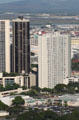 Apartment buildings at Maunakea & Kukui seen from Punchbowl rim. Honolulu, HI.