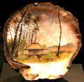 Home of Kamehameha V in Waikiki shell painting attrib. to Bernice Pauahi Bishop at Bishop Museum. Honolulu, HI.