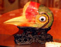 Carved hornbill skull at Bishop Museum. Honolulu, HI.