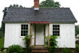 Herbert Hoover birthplace cottage was built 1871 by Jesse Hoover & his father Eli now on site run by National Park Service. West Branch, IA.
