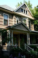 Victorian Henry Runge house in Lockerbie historic district. Indianapolis, IN.