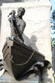 The Whaleman statue inscribed 'A dead whale or a stove boat'. New Bedford, MA