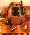 Model of try-works kettles used to render whale blubber aboard whaling ships at New Bedford Whaling Museum. New Bedford, MA.