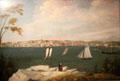 View of New Bedford from Fairhaven painting by William Allen Wall at New Bedford Whaling Museum. New Bedford, MA.