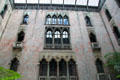 Courtyard wall with Gothic windows of Gardner Museum. Boston, MA.
