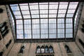 Greenhouse structure covering courtyard of Gardner Museum. Boston, MA.