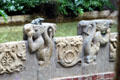 Antique sculpted mythical figures at Gardner Museum. Boston, MA.