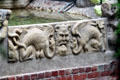 Antique sculpted mythical figures at Gardner Museum. Boston, MA.