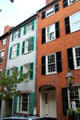 Federal row houses on Pinckney St. near Anderson St. in Beacon Hill. Boston, MA.