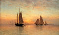 Waiting for Wind & Tide painting by Francis Augustus Silva at Peabody Essex Museum. Salem, MA.