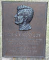 Plaque marking birthplace museum house at John Fitzgerald Kennedy National Historic Site run by National Parks Service. Boston, MA.