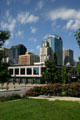 Kansas City skyline from City Hall mall area. Kansas City, MO.