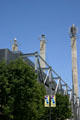 "Sky Stations" sculptures by R.M. Fisher atop supporting pylons of Bartle Hall Convention Center. Kansas City, MO.