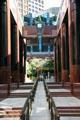 Courtyard of UMB Bank with Harvester KC sculpture by Nancy Graves. Kansas City, MO.