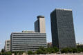 Sheraton Kansas City Hotel with revolving observation deck, Assurant & Lathrop & Gage. Kansas City, MO.