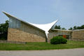 Mark Twain Memorial Shrine a hyperbolic paraboloid building which contains the cabin in which author was born. MO.