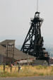 Mine headframe served as elevators into depths of underground mines. Butte, MT.
