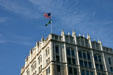 Upper corner of Lincoln Benefit Life Building. Lincoln, NE.
