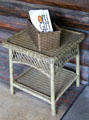 Arts & Crafts woven willow side table at Stickley Museum at Craftsman Farms. Morris Plains, NJ.