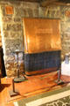 Living room fireplace at Stickley Museum at Craftsman Farms. Morris Plains, NJ.