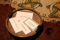 Arts & Crafts visiting card plates at Stickley Museum at Craftsman Farms. Morris Plains, NJ.