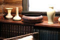 Arts & Crafts ceramic vessels at Stickley Museum at Craftsman Farms. Morris Plains, NJ.
