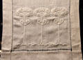 Arts & Crafts linen embroidery table scarf at Stickley Museum at Craftsman Farms. Morris Plains, NJ.