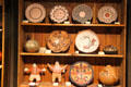 Indian pottery in shop at Wheelwright Museum of the American Indian. Santa Fe, NM.