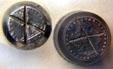 Carson City Mint cancelled coin dies for 1885 silver dollar & 1873 half dollar in Nevada State Museum. Carson City, NV.