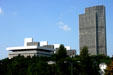 Low square Cultural Education Center plus Corning Tower. Albany, NY.