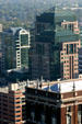 Green roofed buildings of Key Center on Fountain Plaza. Buffalo, NY.