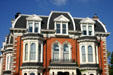 Mansard roof & Second Empire-style details of The Mansion on Delaware. Buffalo, NY