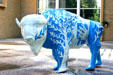 Israeli-themed painted Buffalo at Temple Beth Zion. Buffalo, NY