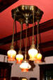 Arts & Crafts style chandelier original to Scheidemantel house now site of Roycroft Museum. East Aurora, NY