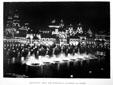 Graphic of Machinery Hall & Electrical Building at Night in Around the Pan by Thomas Fleming. NY.