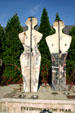 Man & woman sculpted from section of Berlin Wall by Edwina Sandys, granddaughter of Winston Churchill. Complementary section of wall at Churchill Library in Fulton, MO. Hyde Park, NY.