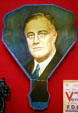 F.D. Roosevelt campaign fan in Presidential Museum. Hyde Park, NY.