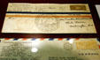 Samples of Roosevelt's stamp collection featuring cover of first airmail flight New York to Los Angeles in Presidential Museum. Hyde Park, NY.