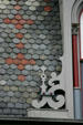 Hexagonal roof tile pattern of Octagon House. Irvington, NY.