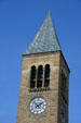 Spire & clock of McGraw Tower on Cornell Campus. Ithaca, NY.