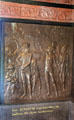 "Gen. Burgoyne reprimanding the Indians for their barbarities" bronze relief by J.C. Markham in Saratoga Monument. Schuylerville, NY.