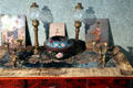 Lamps & candlesticks on Gothic-style desk in Grant's sick room at Grant Cottage SHS. Wilton, NY.