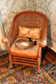 General Grant's favorite chair with wreath at Grant Cottage SHS. Wilton, NY.