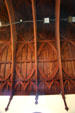 Ceiling beam structure of former library in Hamilton Hall at Elmira College. Elmira, NY.