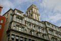 Powers Building mansard roof detail with observation tower built to keep tallest building in Rochester status. Rochester, NY.