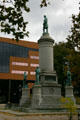 Soldiers' & Sailors' Civil War Monument before Frontier building on Washington Square designed by Frederick Law Olmsted. Rochester, NY.