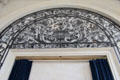 Decorative metal work framing dining room entrance in conservatory at Eastman House. Rochester, NY.
